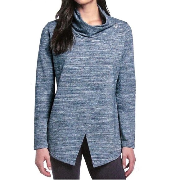 Danskin Blue French Terry Bliss Wrap Cardigan M - Picture 1 of 7